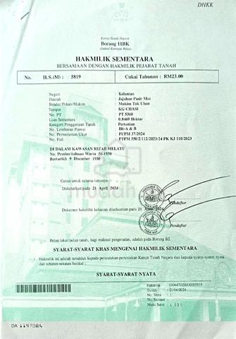 tanah murah kampung chasi 1