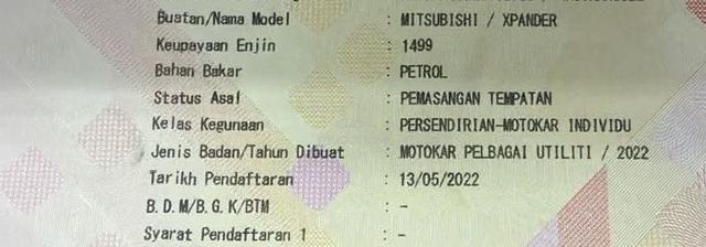 Mitsubishi XPANDER 1.5 Plus F.S.R Ori Conditions - 3