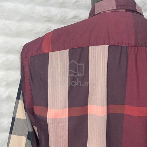 Burberry Maroon Red Checkered L/S Shirt - photo 3 of 5