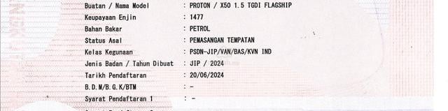 2024 Proton X50 1.5 TGDI FLAGSHIP (A) U/WARRANTY - 2