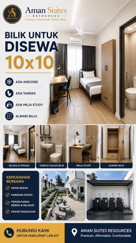 Bilik Sewa Premium LELAKI Mampu Milik With Private Toilet Room & Wifi 1