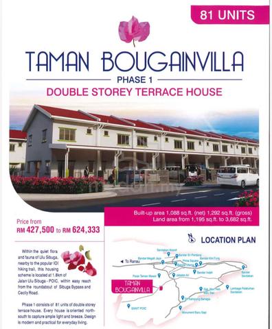 Rumah Teres Baru di Taman Bougainvilla, Jalan Ulu Sibuga, Sandakan 1