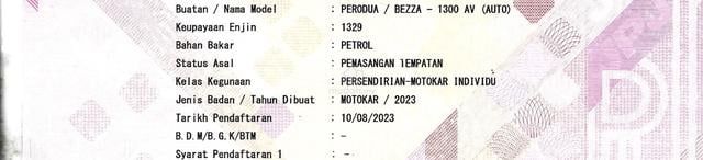 2023 Perodua BEZZA 1.3 AV (A) U/WARRANTY LONKEDAI - 2