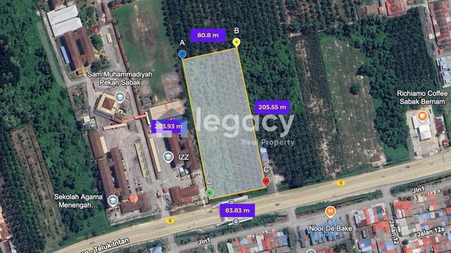 TANAH ZONING KOMERSIL KEDAI/OFFICE✅TEPI MAIN ROAD✅Pekan Sabak Bernam 1