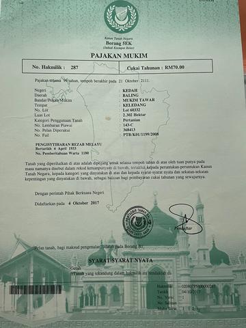 Tanah untuk dijual di depan RNR Tawar, Baling. 1