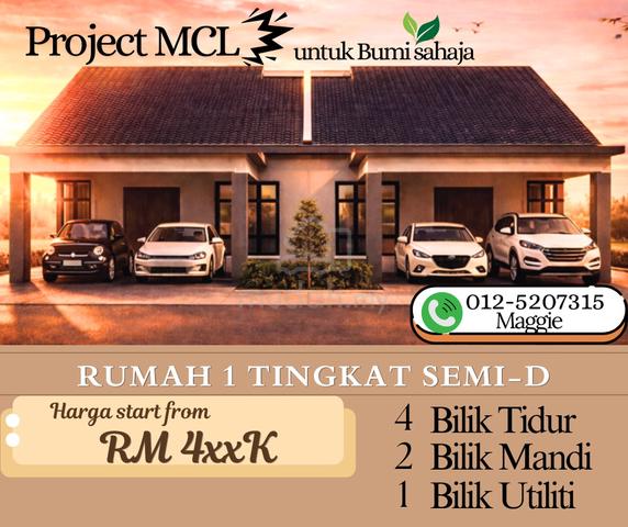 (FULL LOAN) FREEHOLD Rumah 1 Tingkat Semi-D Bukit Rambai Lotus Cheng 1