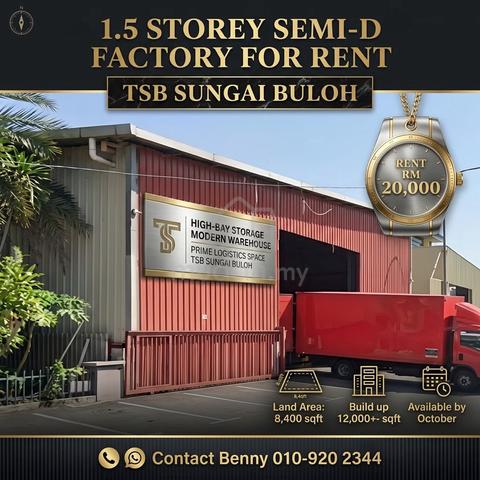 Taman Industri Sungai Buloh 1.5 Storey Semi-D Factory FOR RENT 1