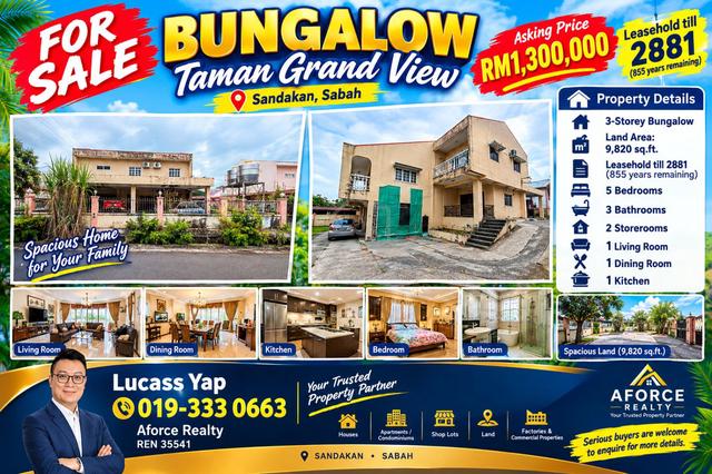 Sabah Sandakan 3 Storey Bungalow For Sale 1