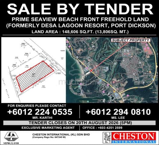 Prime Seaview Beach Front Freehold Land, Jalan Pantai, Port Dickson 1