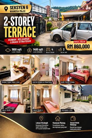 FOR SALE‼️Rumah Teres 2 Tingkat WANGSA MAJU SEKSYEN 6🏡 1