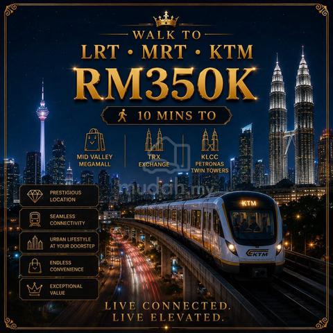 Only Here!【Link to MRT LRT|10Min to Midvalley,Velo,TRX】Dual Key 2-3 R! 1
