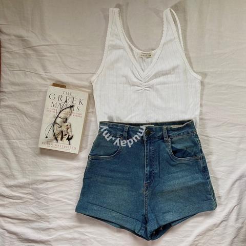 Tank Top + H.Waisted Denim Shorts *SET 