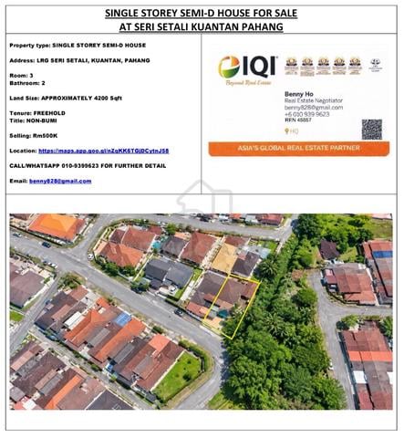 Single Storey Semi-D House For Sale at Seri Setali Kuantan Pahang 1