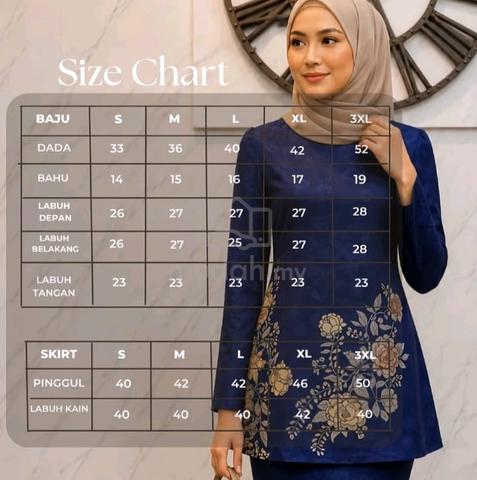 Dusty Grey Floral Embroidered Kurung Set - photo 4 of 4