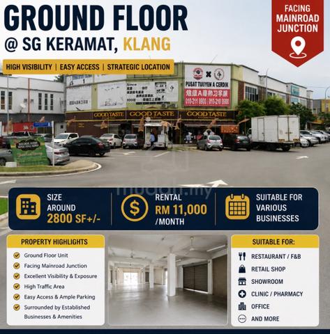 Ground Floor Shop @ Sungai Keramat, Klang  Corner Lot Facing Main Road 1