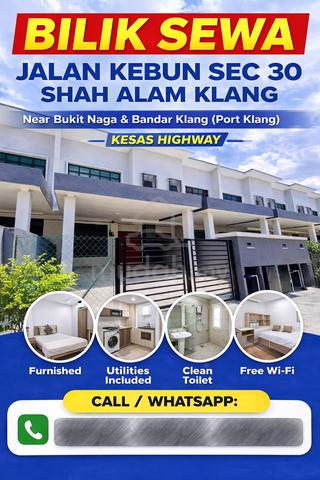 Bilik Sewa+Bathroom Jln Kebun,Sec 30 Shah Alam Klang Port Klang 1