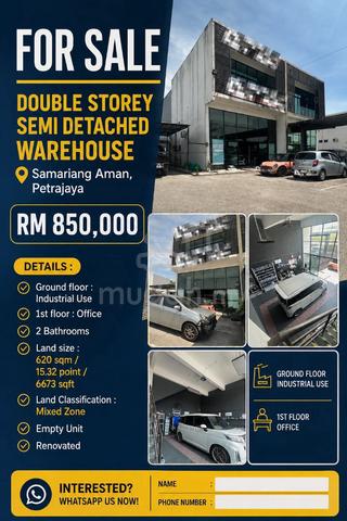 Semariang Aman Petrajaya FOR SALE Double Storey Semi Detached Showroom 1