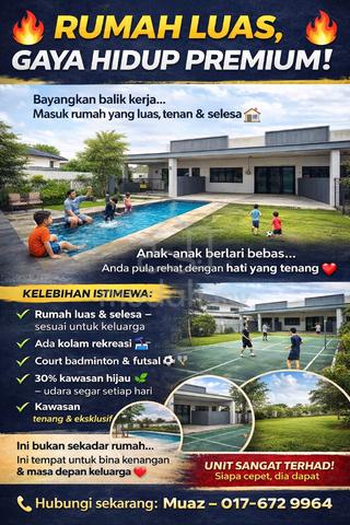 1-storey Terraced House ingin di Lepaskan Aman Plus 1
