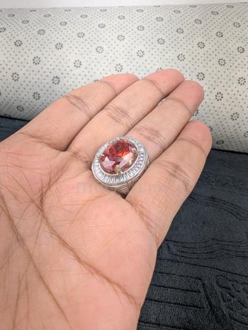 Cincin Permata Orange Sapphire Ring Micro Setting - photo 4 of 5