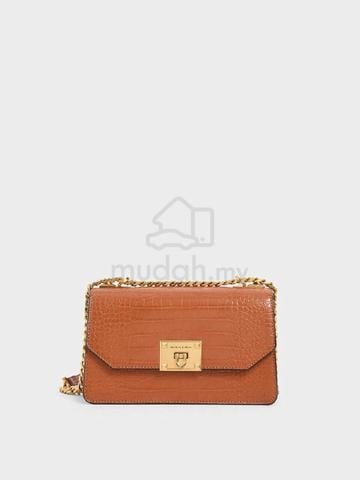 CHARLES & KEITH Croc-Effect Chain Strap Crossbody  - photo 6 of 6
