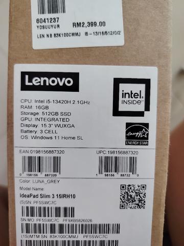 Lenovo ideapad slim3 15irh10 laptop - photo 2 of 6
