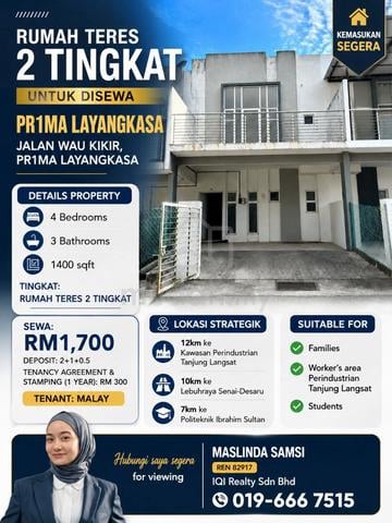 Rumah Teres 2 Tingkat Untuk Disewa 1