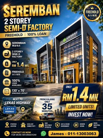 Hub 8 Industrial Park, Seremban, Nilai, Balakong, Senawang 1