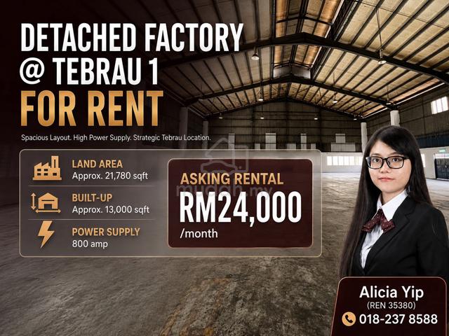 Kawasan Perindustrian Tebrau Detached Factory For Rent | 800 Amp 1