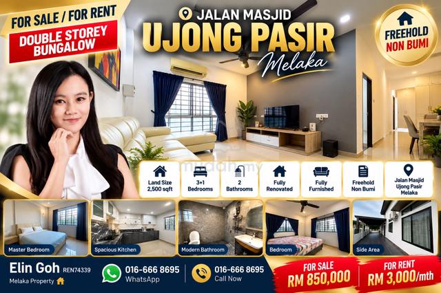 Melaka Ujong Pasir Double Storey Bungalow Fully Furnished 1