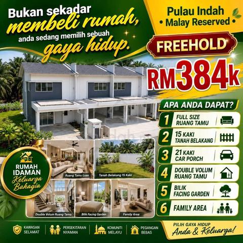 Pulau indah teres 2 tingkat rm384k 1