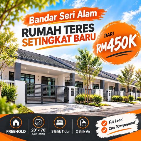 Project Baru Bandar Seri Alam Single Storey Terrace | Full Loan 1