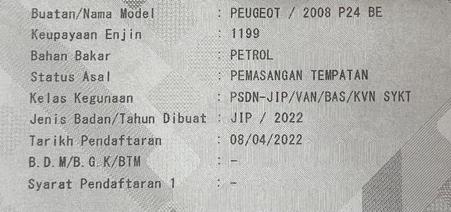 Full/Serv Rec 2022 Peugeot 2008 1.2 PureTech SUV - 3