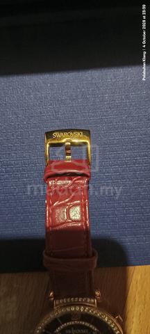 Chronograph Crystal Rose Gold Red Leather Watch - photo 6 of 6
