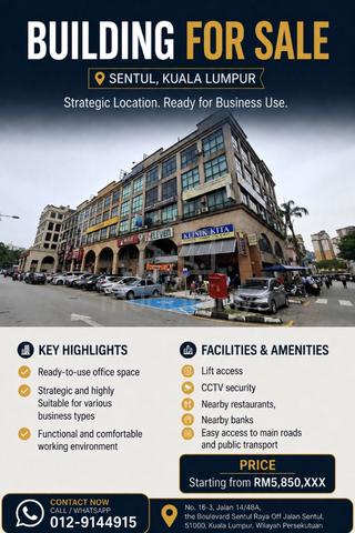 Office Space for Sale in Sentul Raya 1