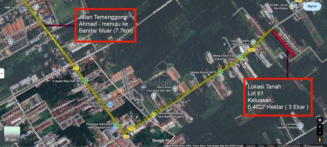 Lot Freehold Tanah untuk dijual di Jalan Parit Bakar Darat Muar Johor 1
