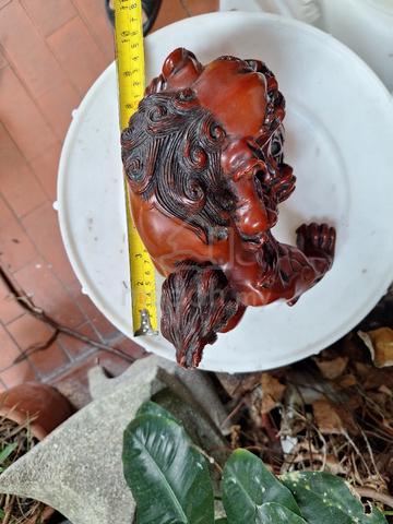 Vintage Large Red Cinnabar Resin Foo Dogs  - photo 6 of 6