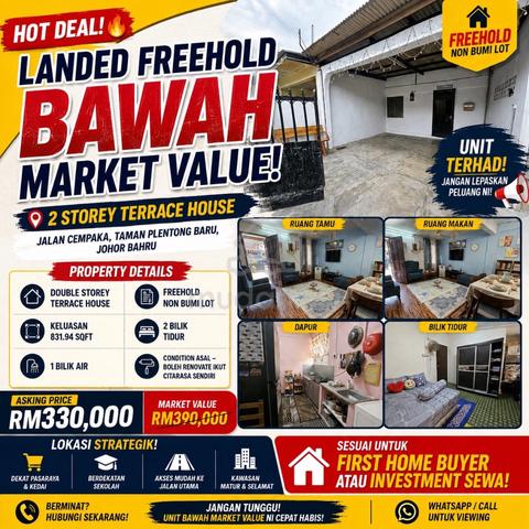 (Fullloan) Taman Plentong Baru 2 Storey Terrace House 1