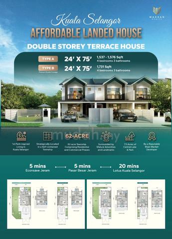 Rumah baru teres 2 tingkat Kuala Selangor 1