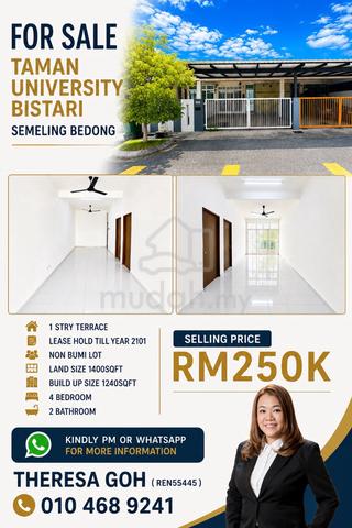 1 Storey Terrace For Sale @ Taman University Bistari, Bedong 1