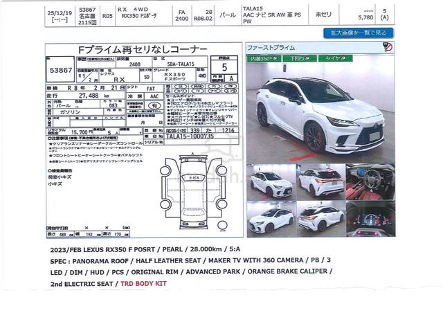 2023 Lexus RX350 2.4 F SPORT - 5A - TRD High Specs - 3