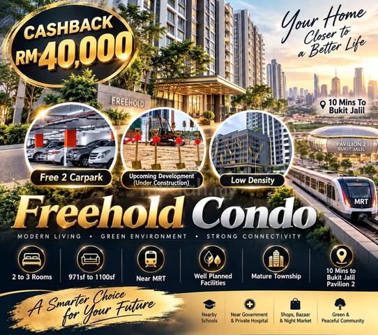 Seri Kembangan Freehold Condo|3+1 Rooms| 2 Carparks 1