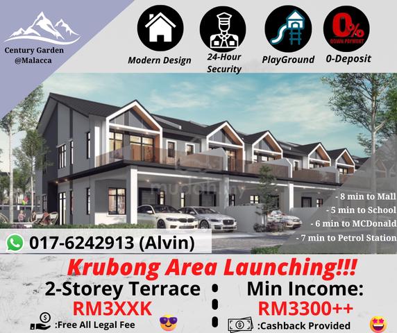 New Two Storey Terrace Century Park Krubong Cornerlot FULL LOAN 1