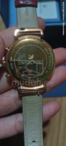 Chronograph Crystal Rose Gold Red Leather Watch - photo 3 of 6