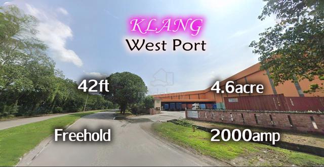 Klang West Port Pulau Indah Freehold Factory 4.6acre 2000amp 42ft 1