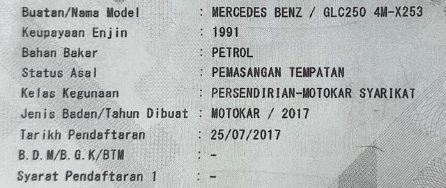 2017 Mercedes Benz GLC250 4MATIC 2.0 GLC X253 - 3