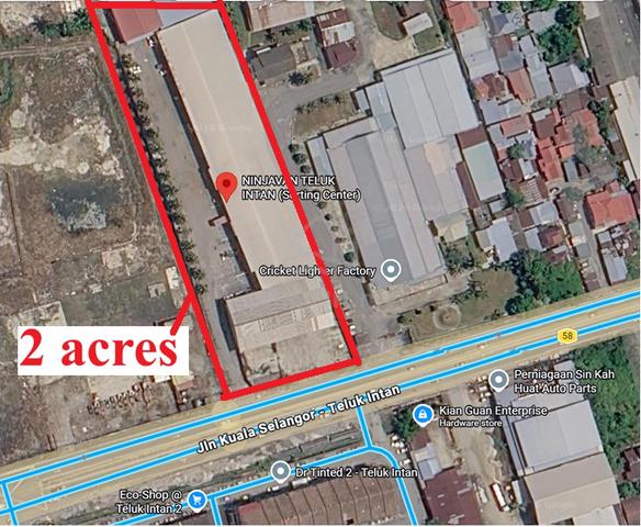 2 Acres Commercial Land with Warehouse Factory Main Road Teluk Intan 1