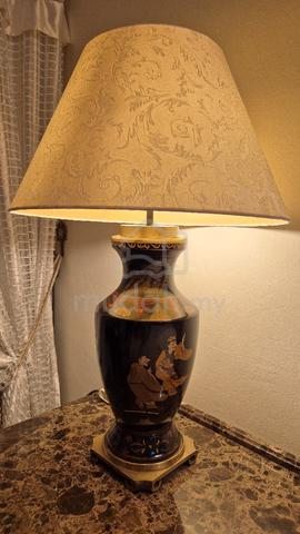 Solid Wood Marble Side Table + Imported Thai Lamps - photo 6 of 6
