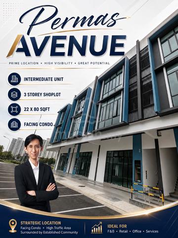 For Rent -Permas Avenue Shoplot | High Visibility & Strategic Location 1