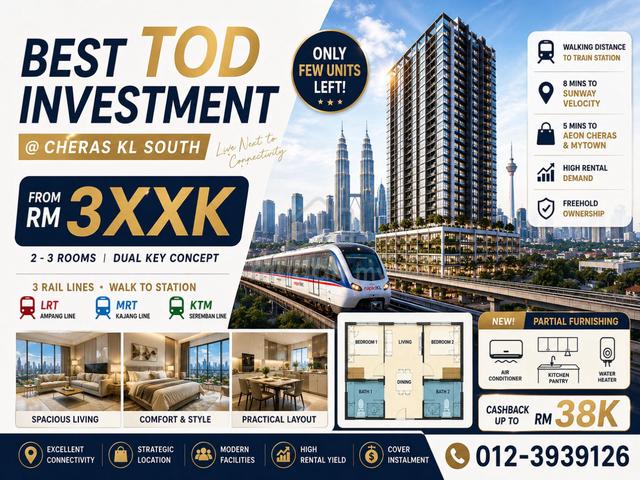 【 Return Airbnb Rental 】Near LRT Midvalley Direct-Link TRX @ Mth 1.4k 1