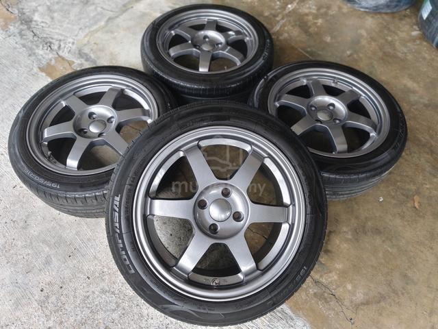 Rim second 16 TE37 siap tayar myvi city vios gm6 - photo 2 of 5